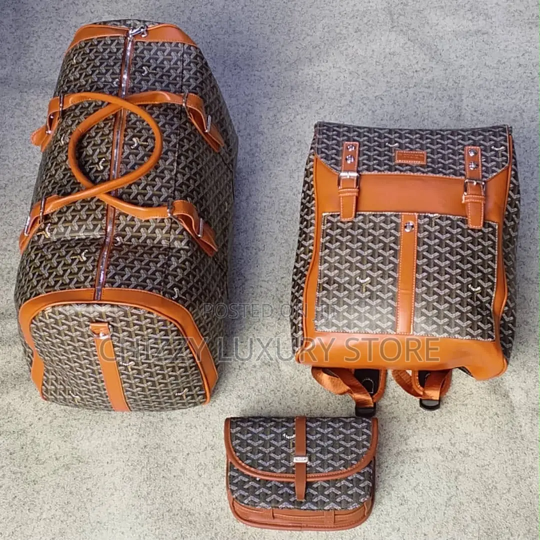 Goyard Quality Luxury Men Genuine Leather Backpack/Duffle Bag