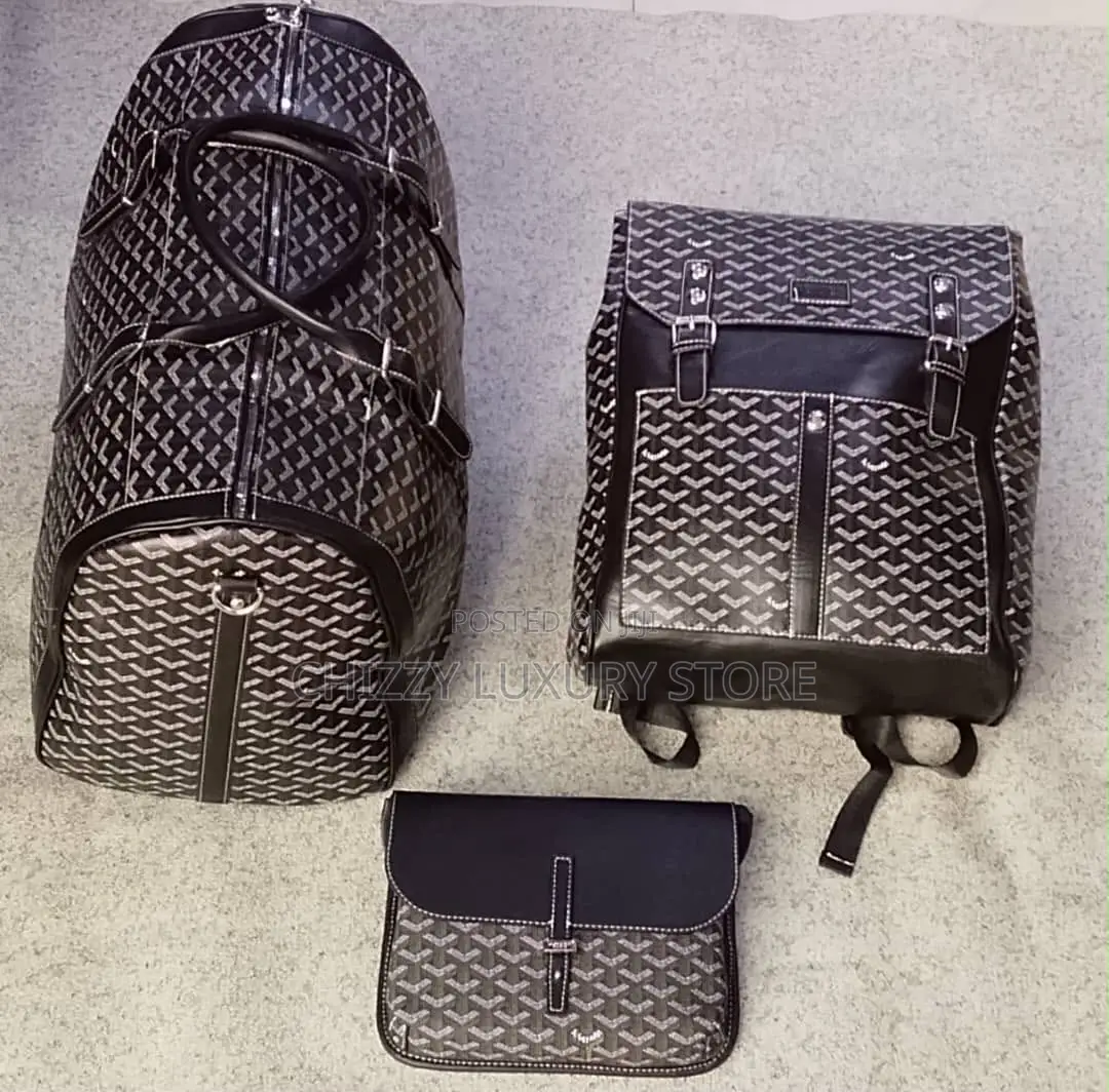 Goyard Quality Luxury Men Genuine Leather Backpack/Duffle Bag
