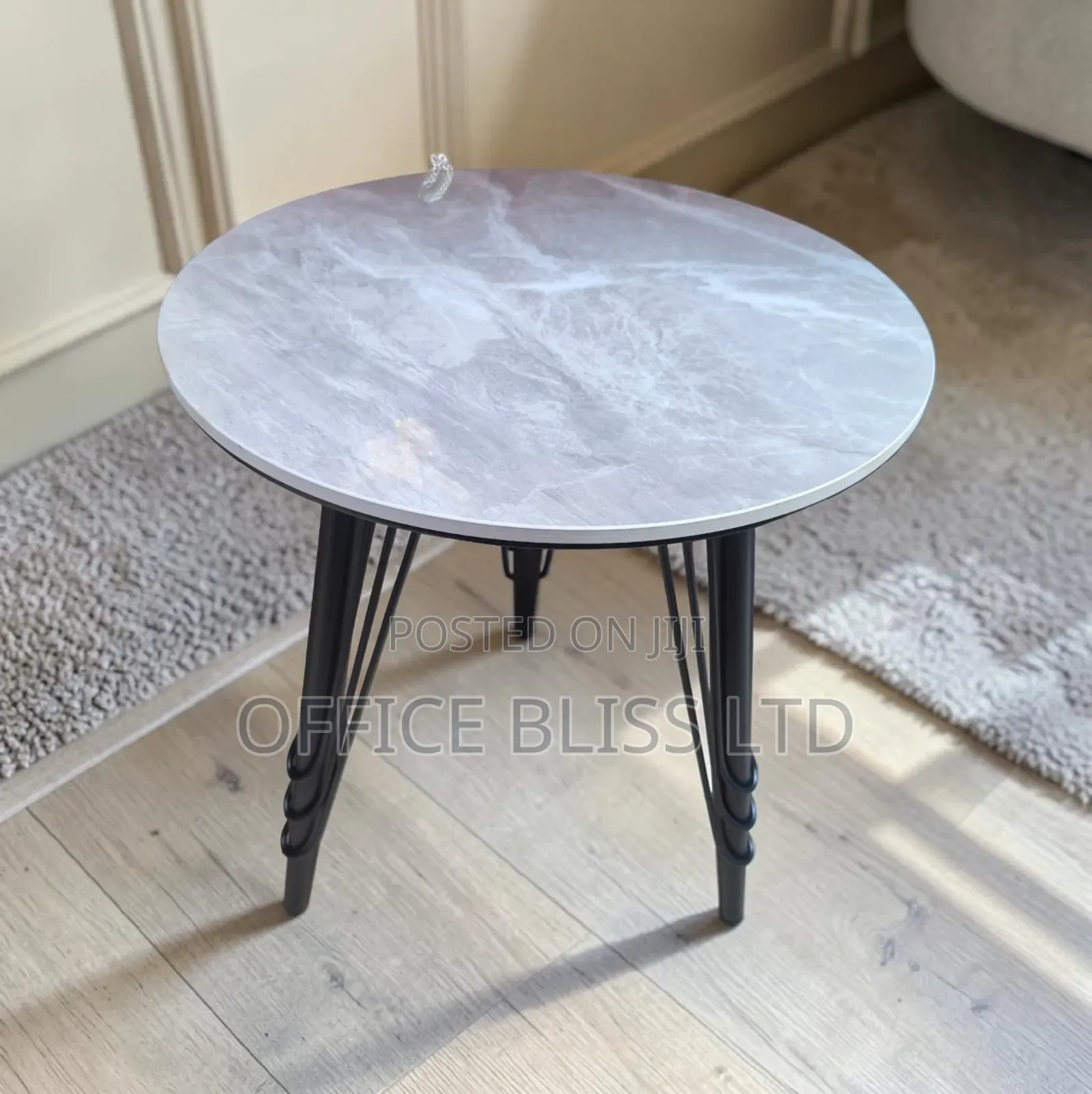 Round Marble Side Stool Table ( 50cm X 50cm) Light Gray