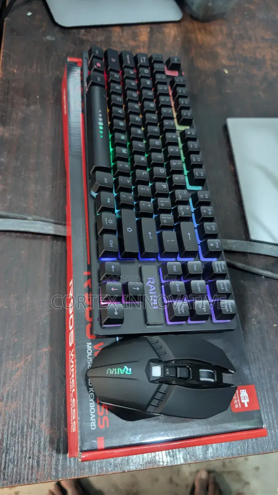 Wireless RGB Gaming Keyboard Mouse With Usb—C Cable Charging Port