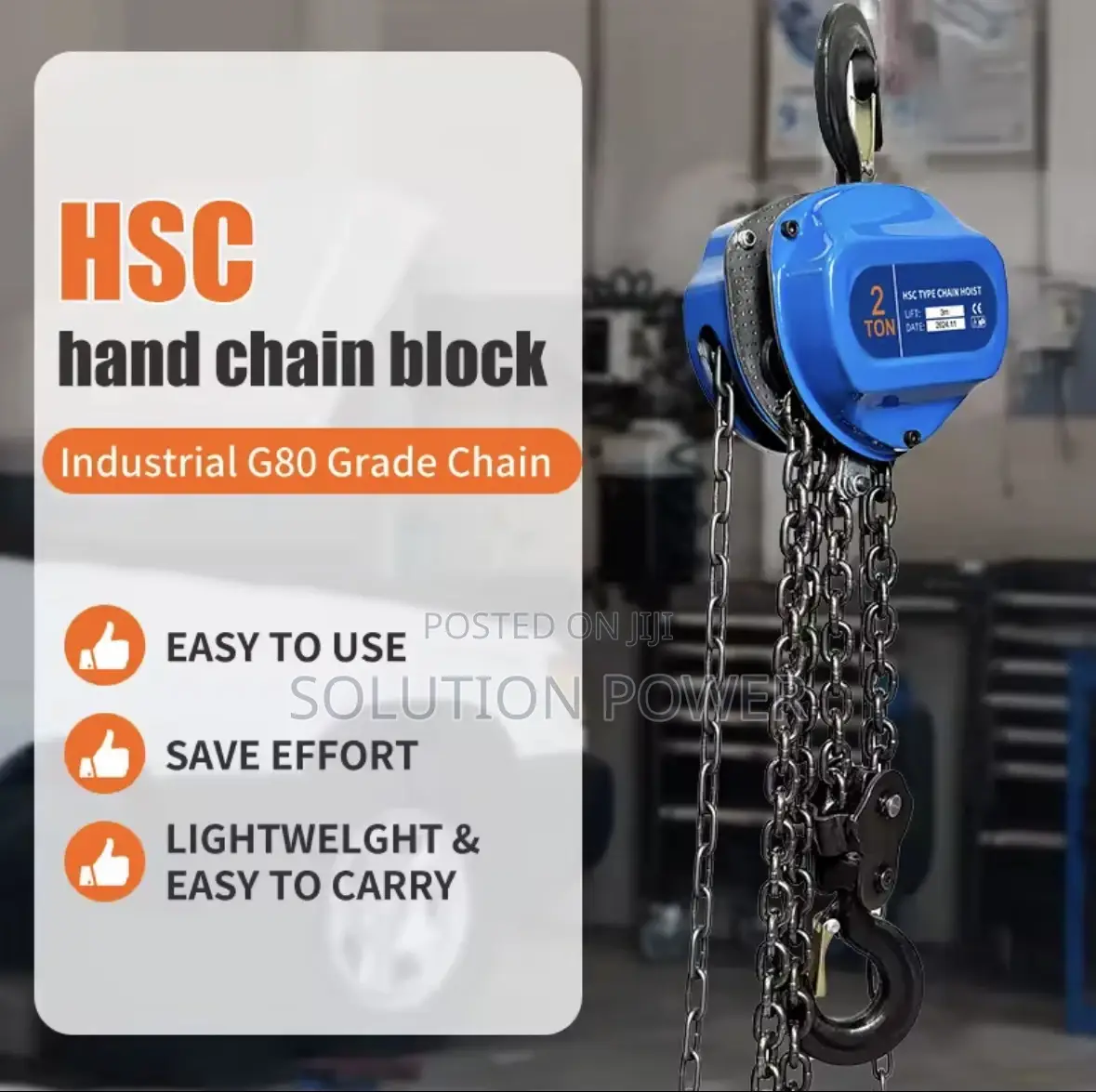 Heavy Duty 2tons by 6m Chain Block