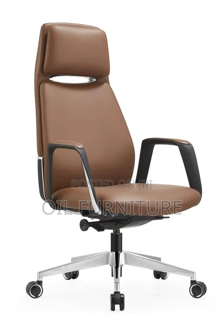 Luxury Executive Office Chair - Premium Brown and Black Leather Chair