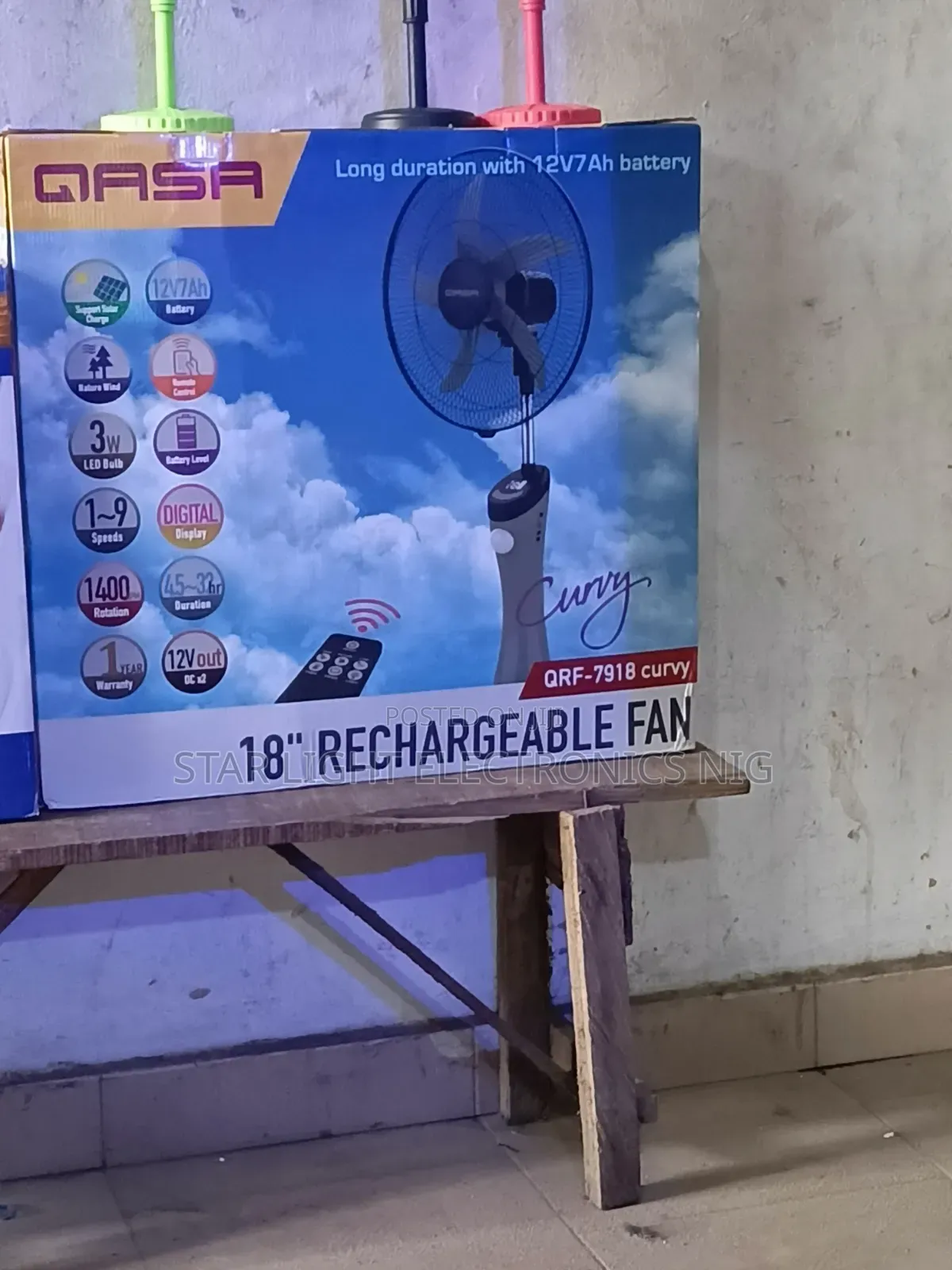 18 Inches Qasa Rechargeable Fan