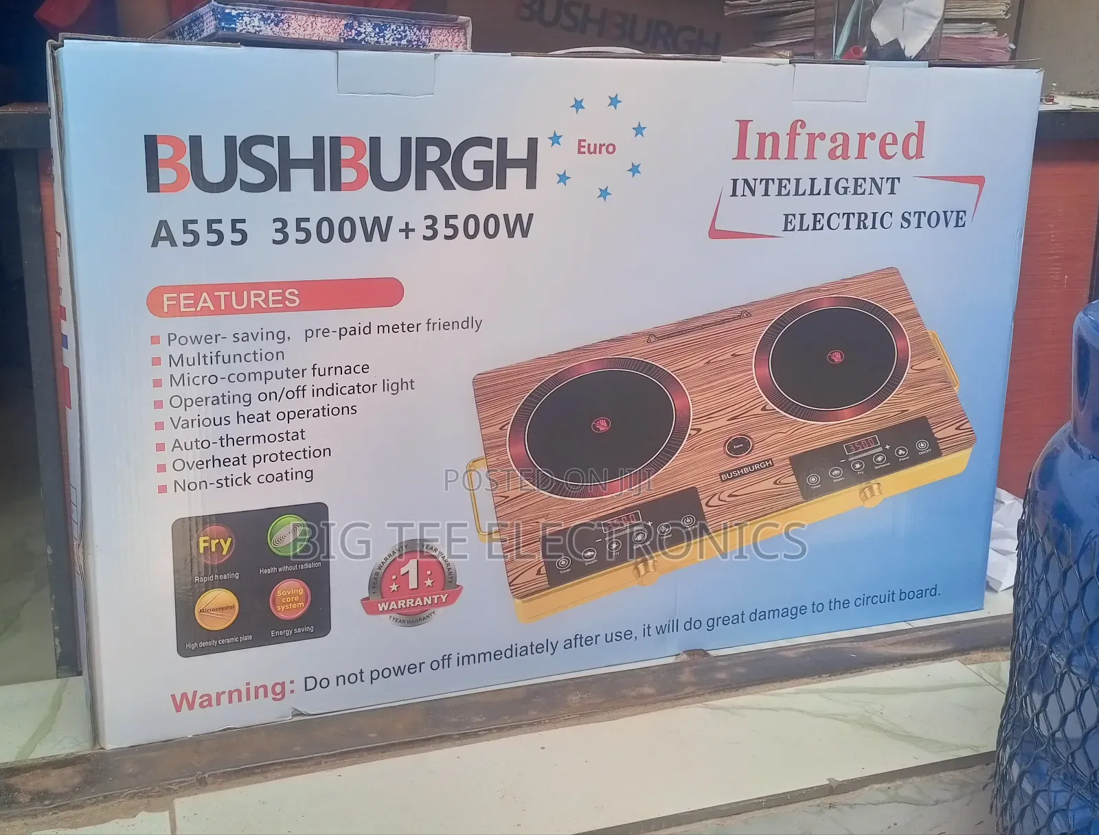 Bushburgh Infrared Intelligent Electric Stove, Two Burners