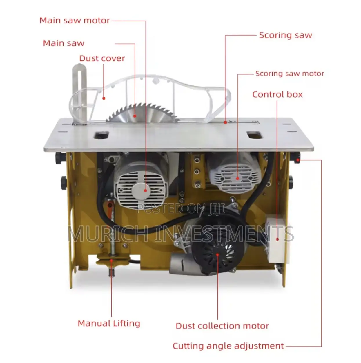 Industrial 5-in-1 Sliding Table Panel Saw – Wood Cutting Machine