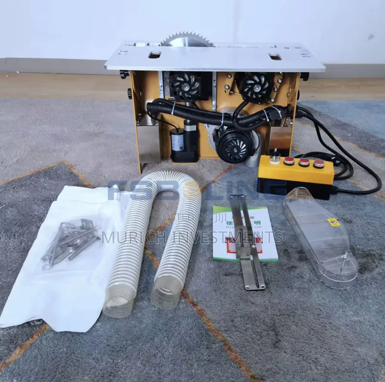 Brushless Double-Blade Woodworking Saw Machine With Electric Lifting