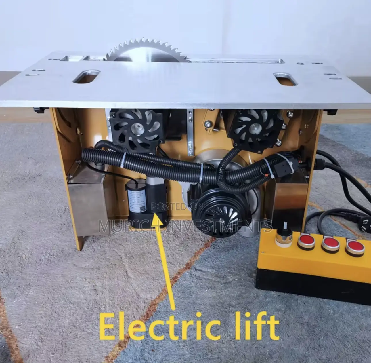 Brushless Double-Blade Woodworking Saw Machine With Electric Lifting