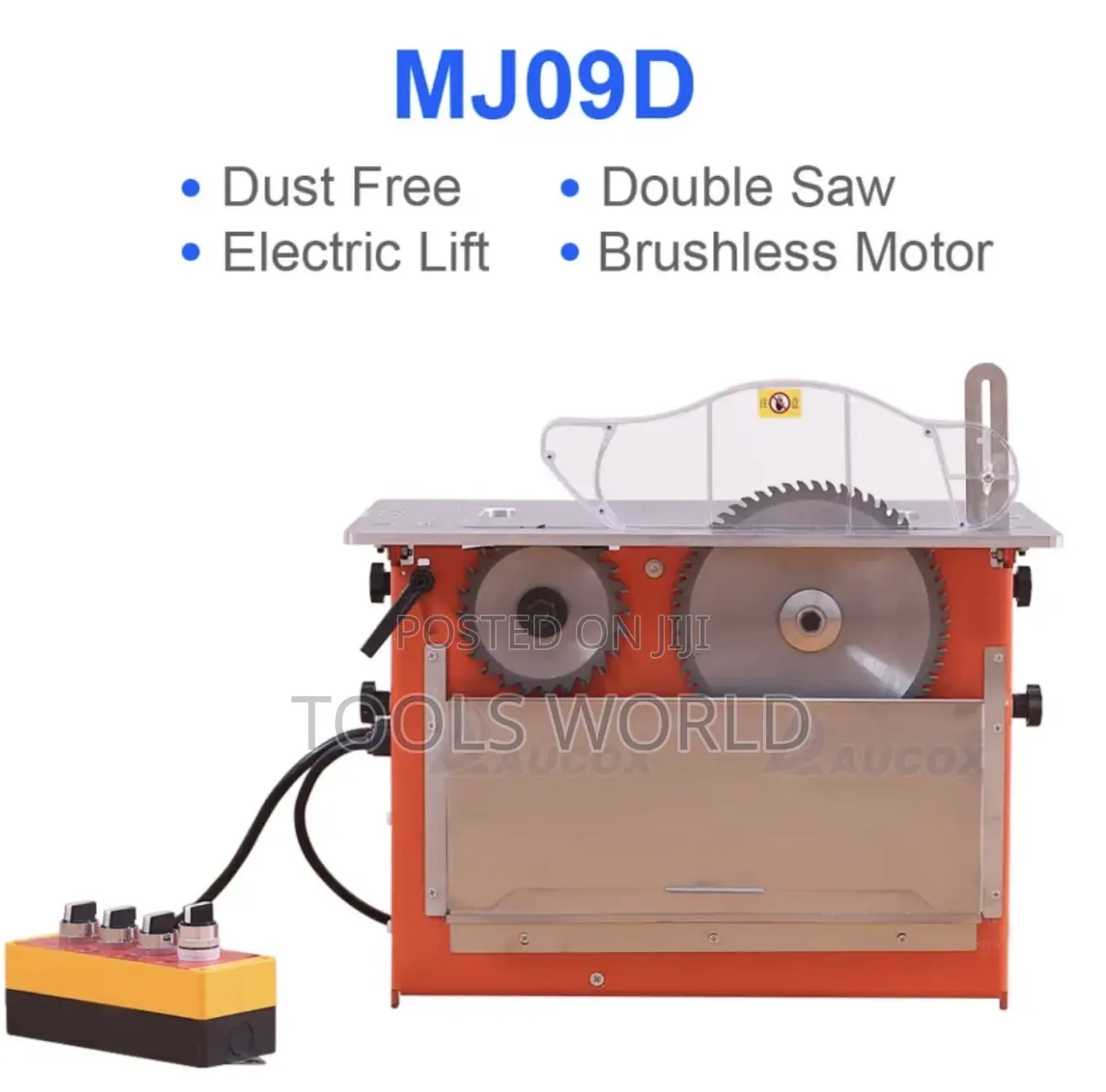 Brushless Double-Blade Woodworking Saw Machine With Electric Lifting