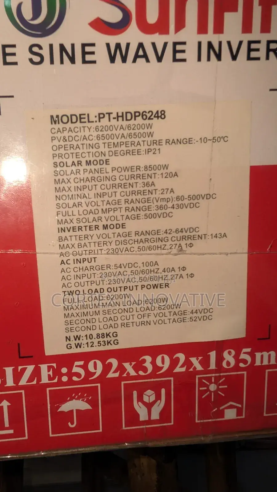 6.2kva 48v Pure Sin Wave Sunfit Inverter