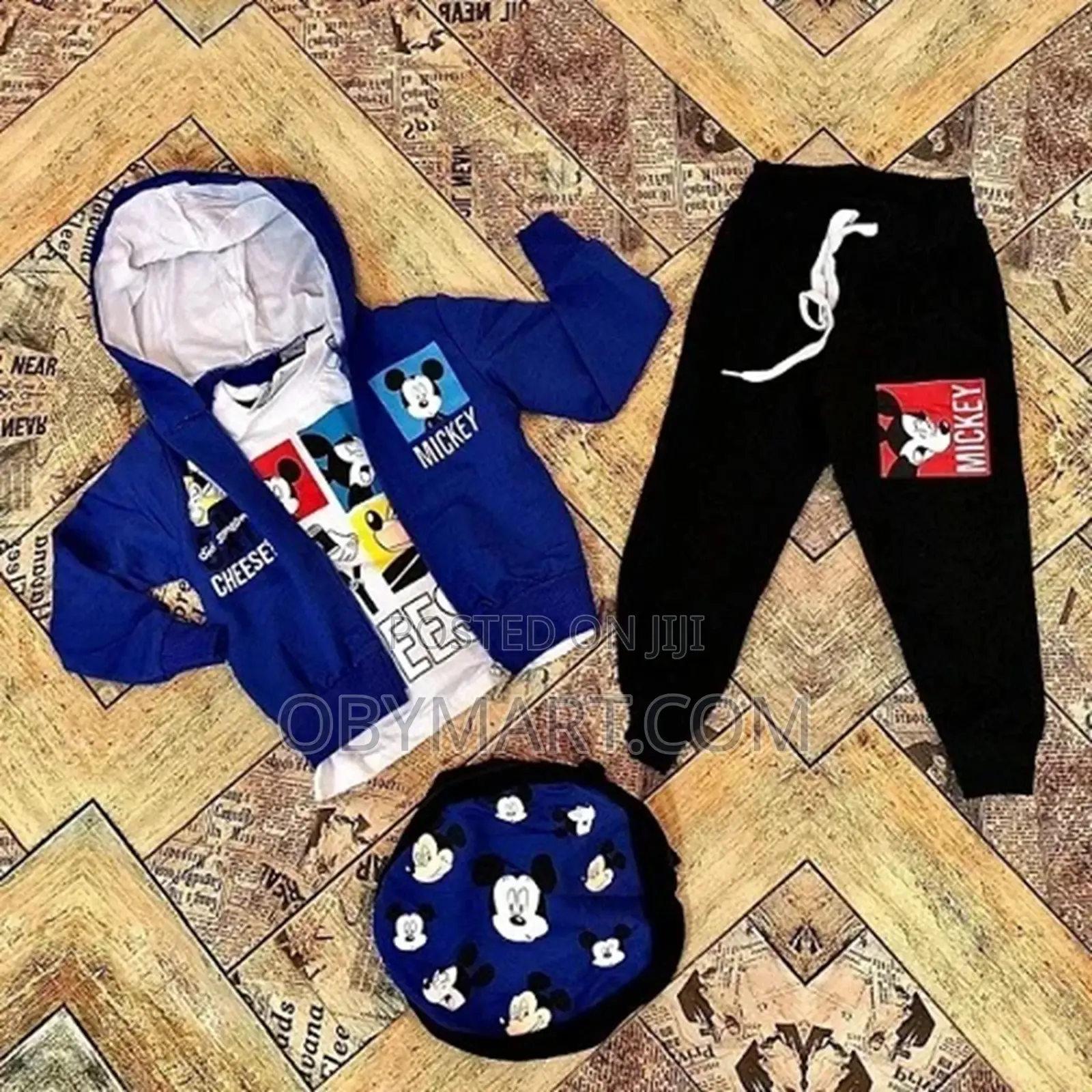 4 in 1 Long Sleeve Mickey Mouse Set for Boys With Bag – Blue
