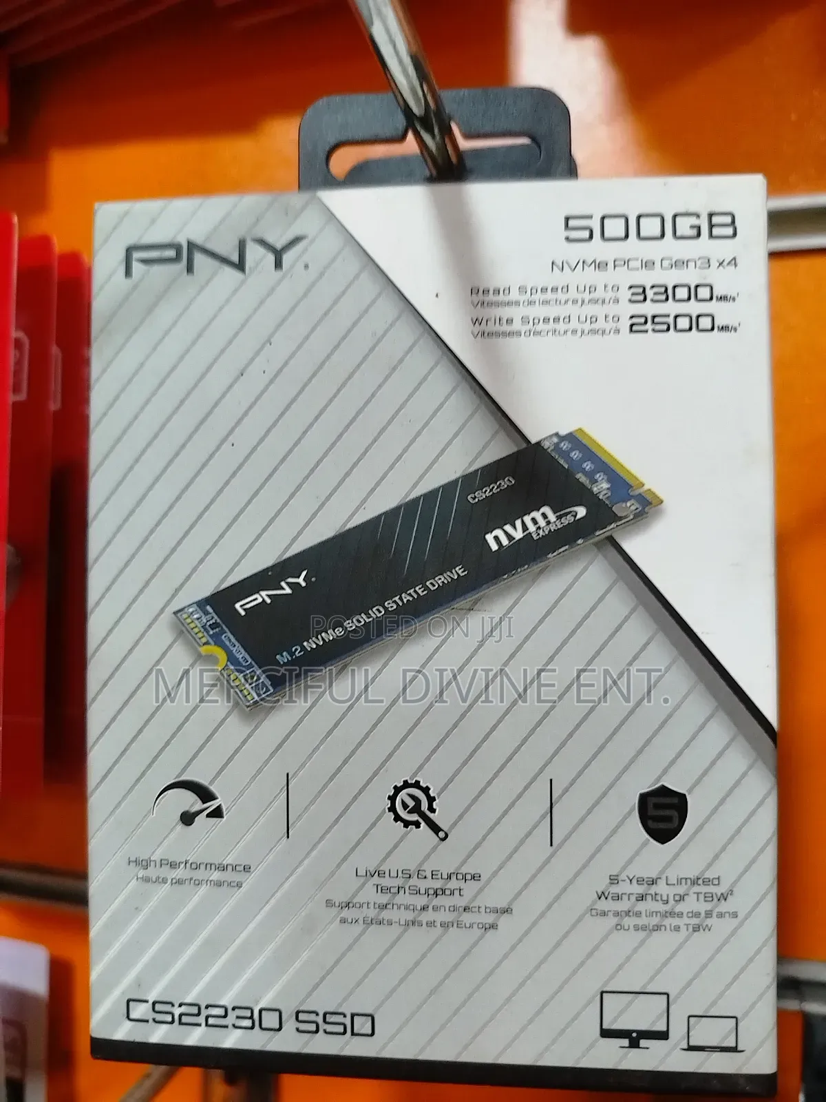 Pny 500gb M.2 SSD Nvme Pcie 1cut Gen 3x4