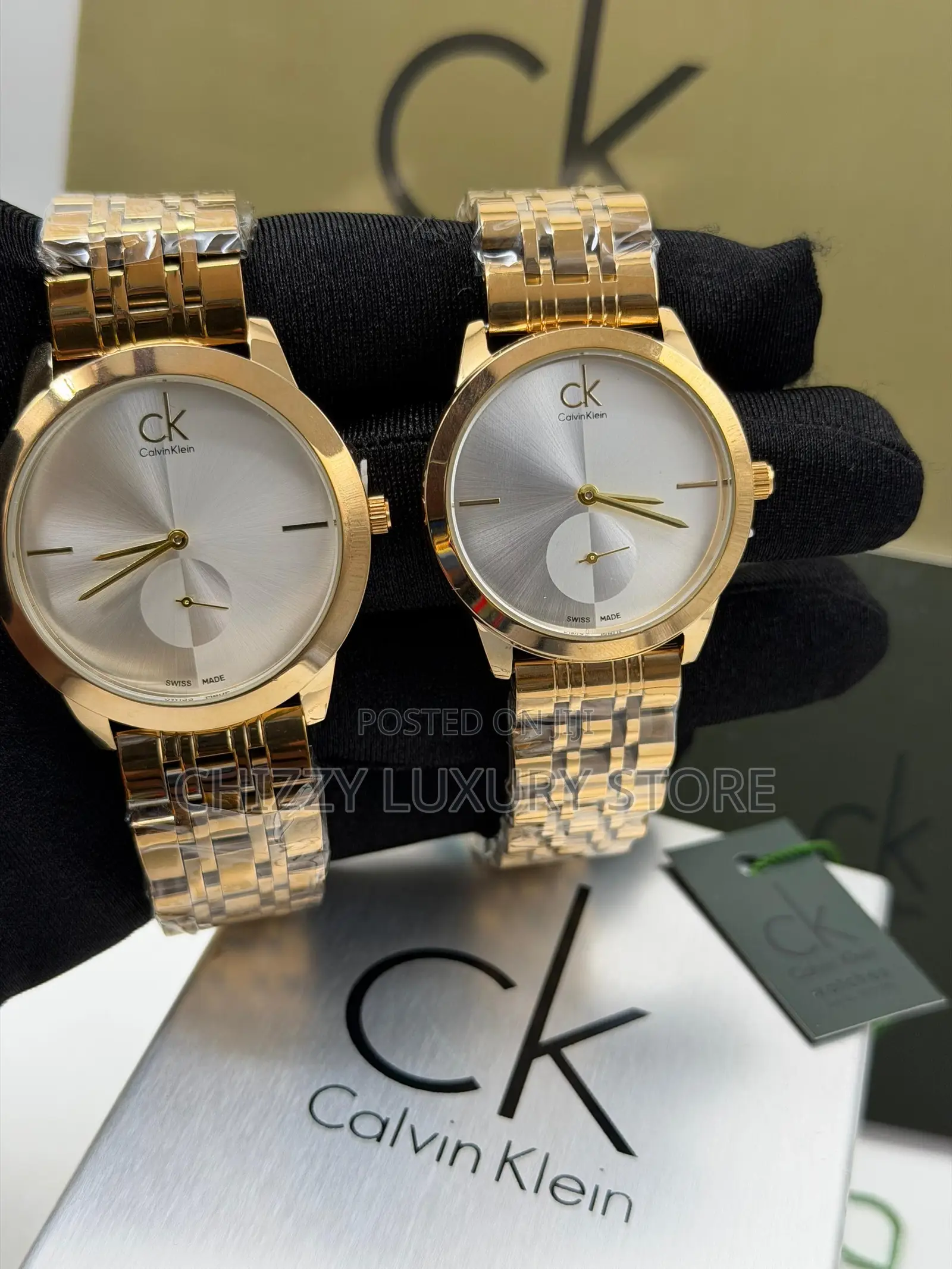 Calvin Klein Quality Luxury Couples Chain Strap Wristwatch