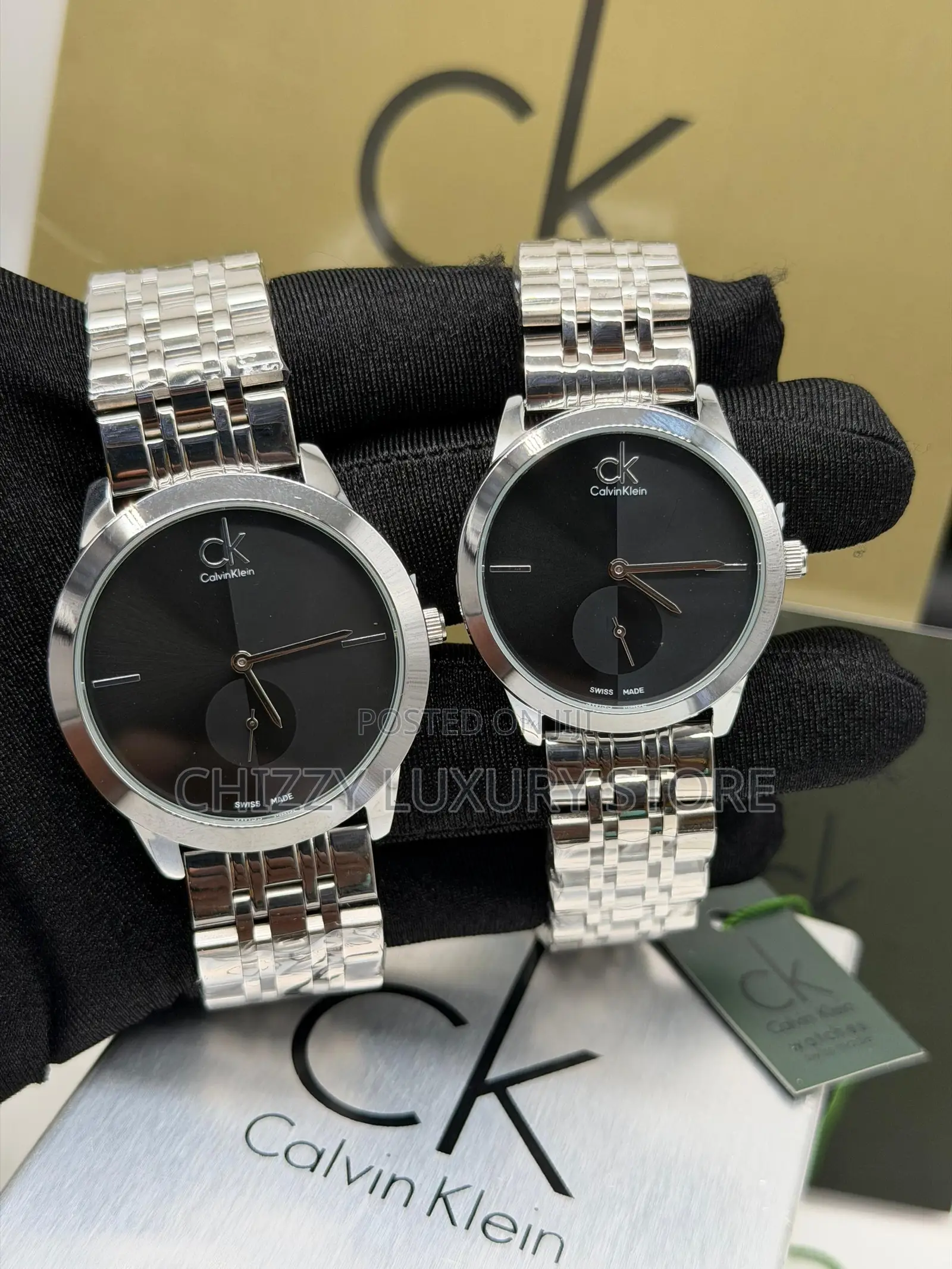 Calvin Klein Quality Luxury Couples Chain Strap Wristwatch