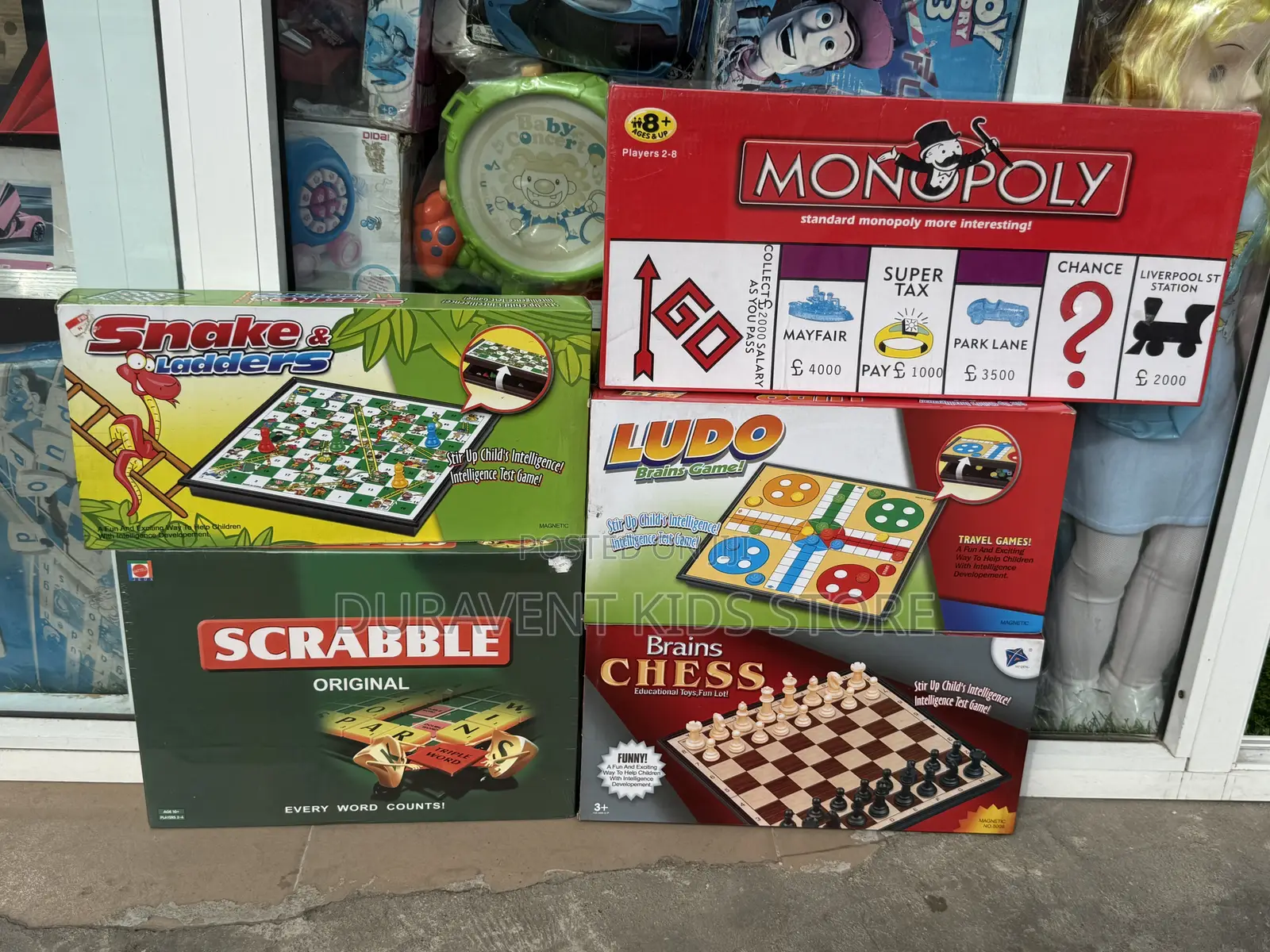 5 Big Sizes Board Games (Monopoly,Chess, Ludo,Scrabble,Snake Ladder)