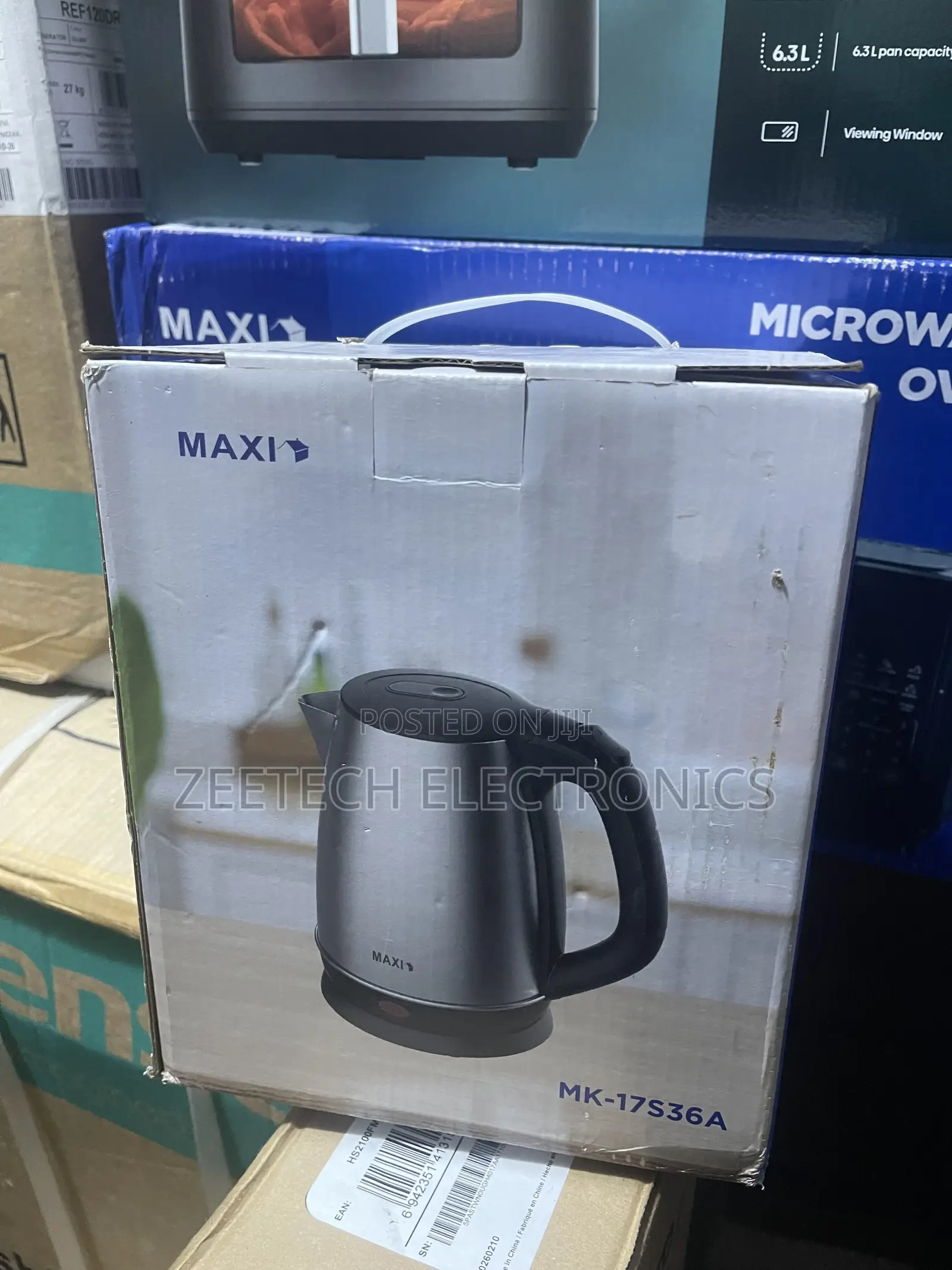 Maxi Branded 1.7l Stainless Steel Electric Kettle.