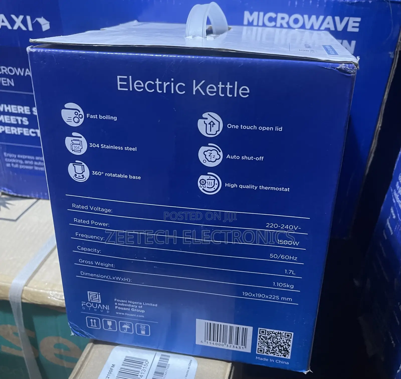 Maxi Branded 1.7l Stainless Steel Electric Kettle.