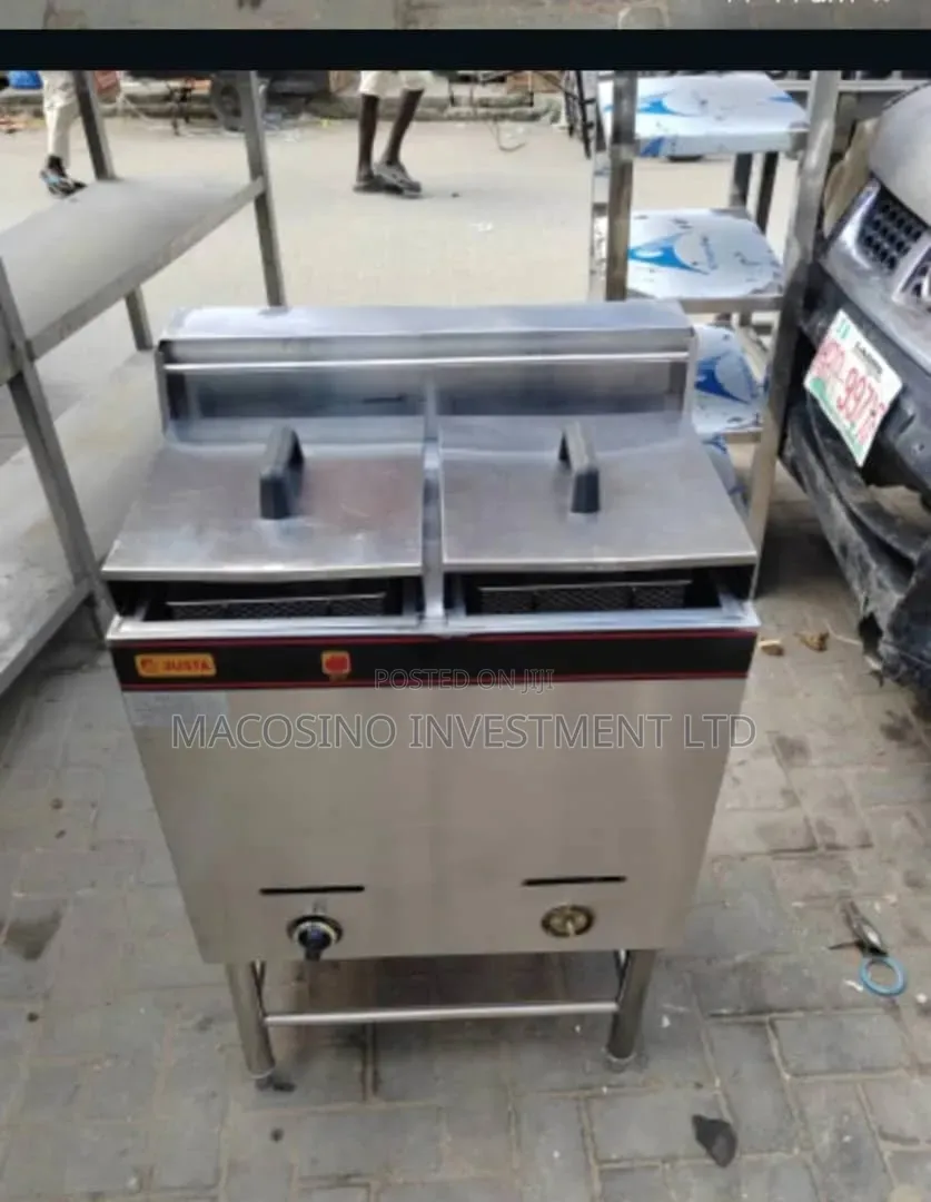 Stainless Steel Commercial Double Tank Deep Fryer