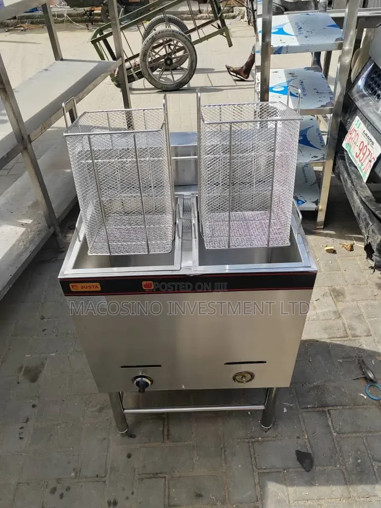 Stainless Steel Commercial Double Tank Deep Fryer