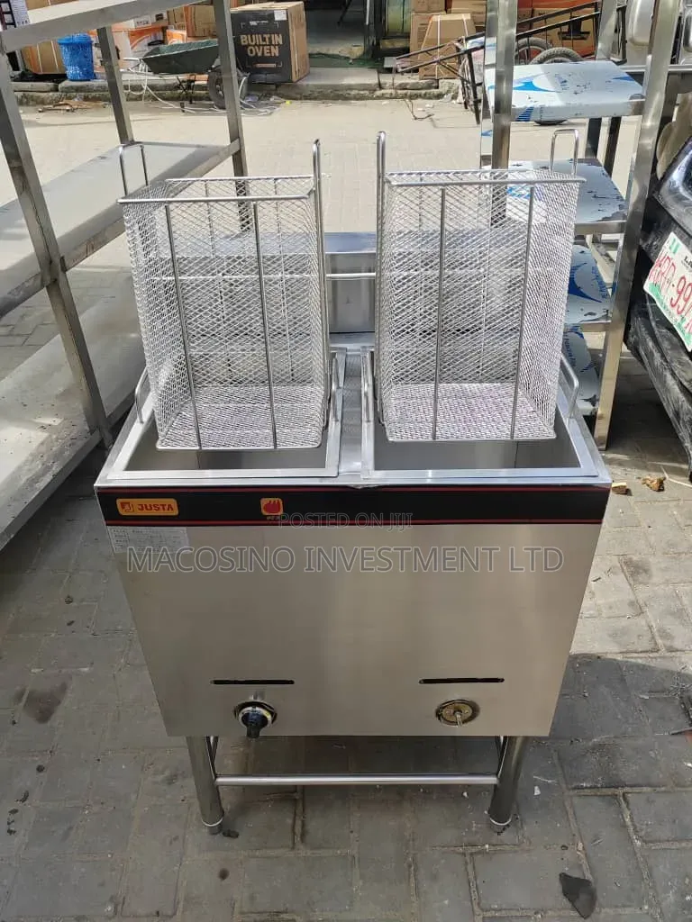 Stainless Steel Commercial Double Tank Deep Fryer