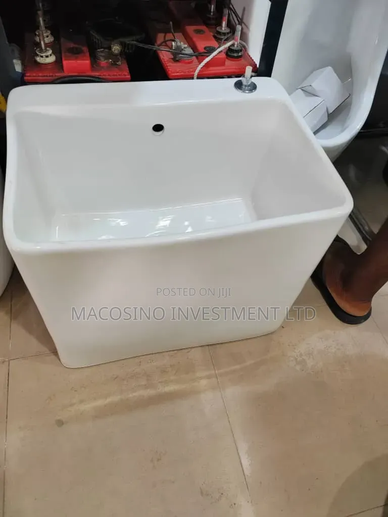 Ceramic Belfast-Style Utility Sink Designed for Laundry or Mopping