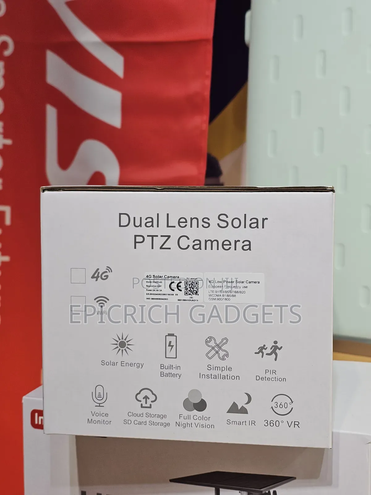 Ubox Dual Lens Solar PTZ Security Camera With Night Vision