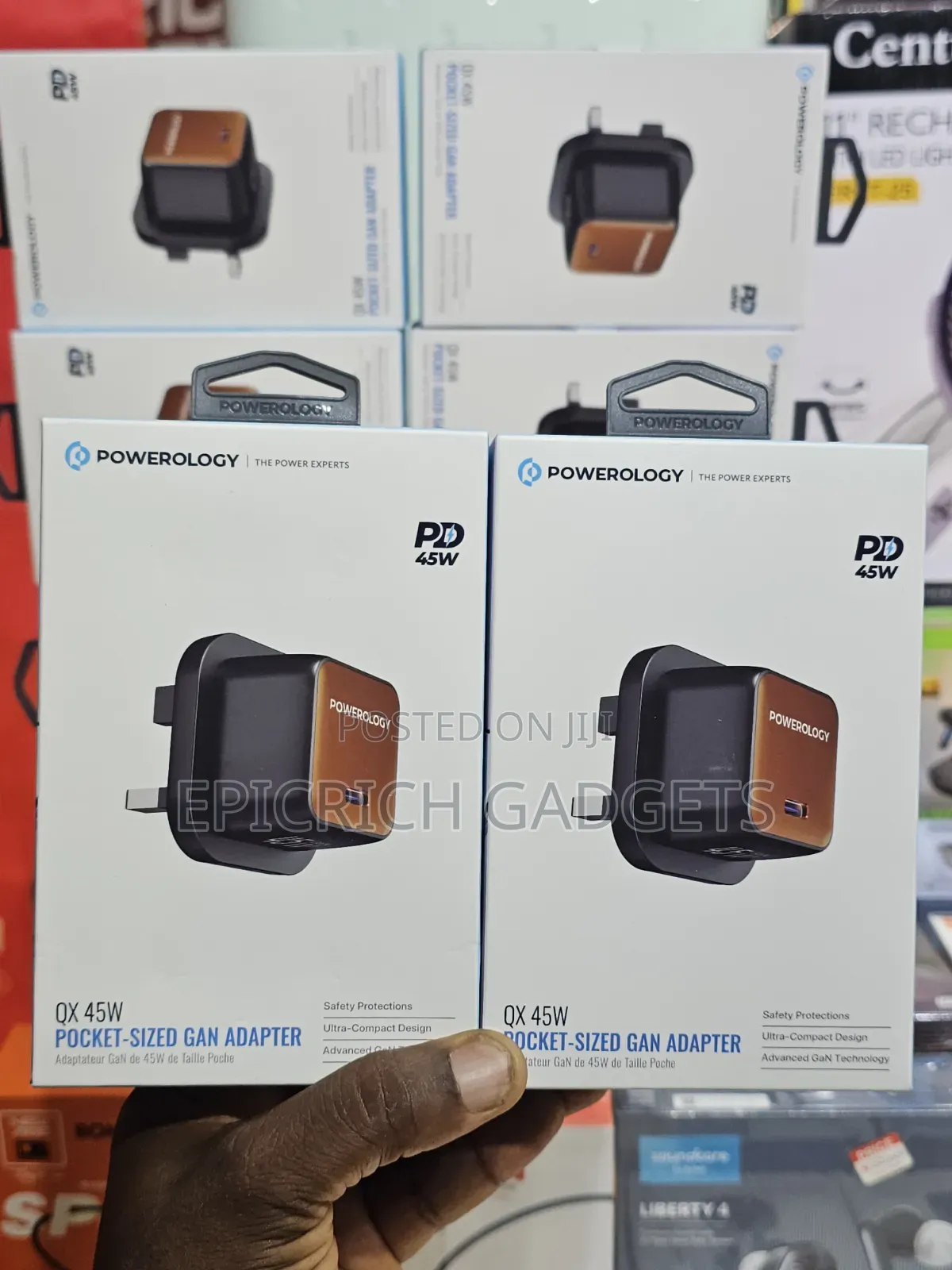 Powerology Qx 45w Pocket-Sized Gan Fast Charger Adapter