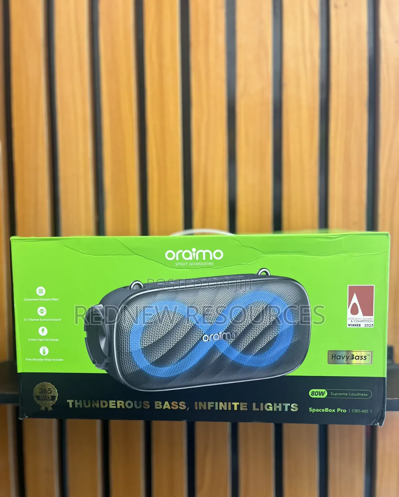 Oraimo Spacebox Pro Wireless Speaker – Deep Bass, Long Battery.