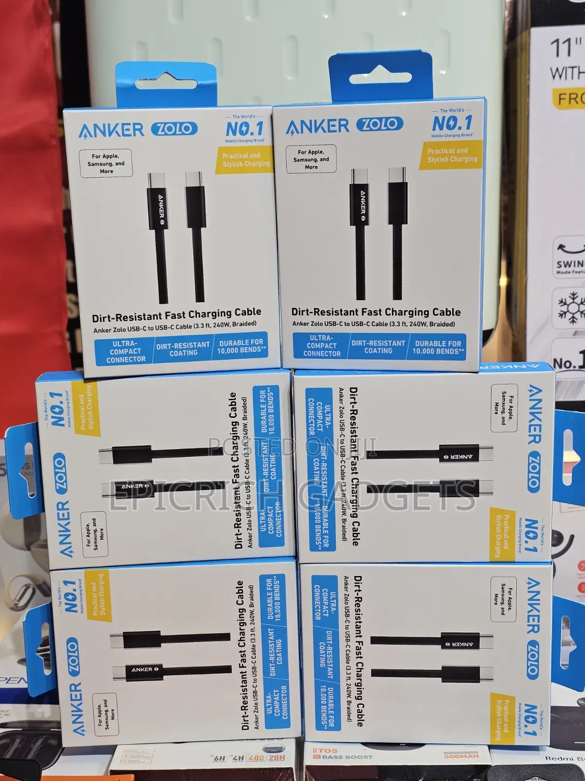 Anker Zolo 240w Usb-C to Usb-C Braided Fast Charge Cable