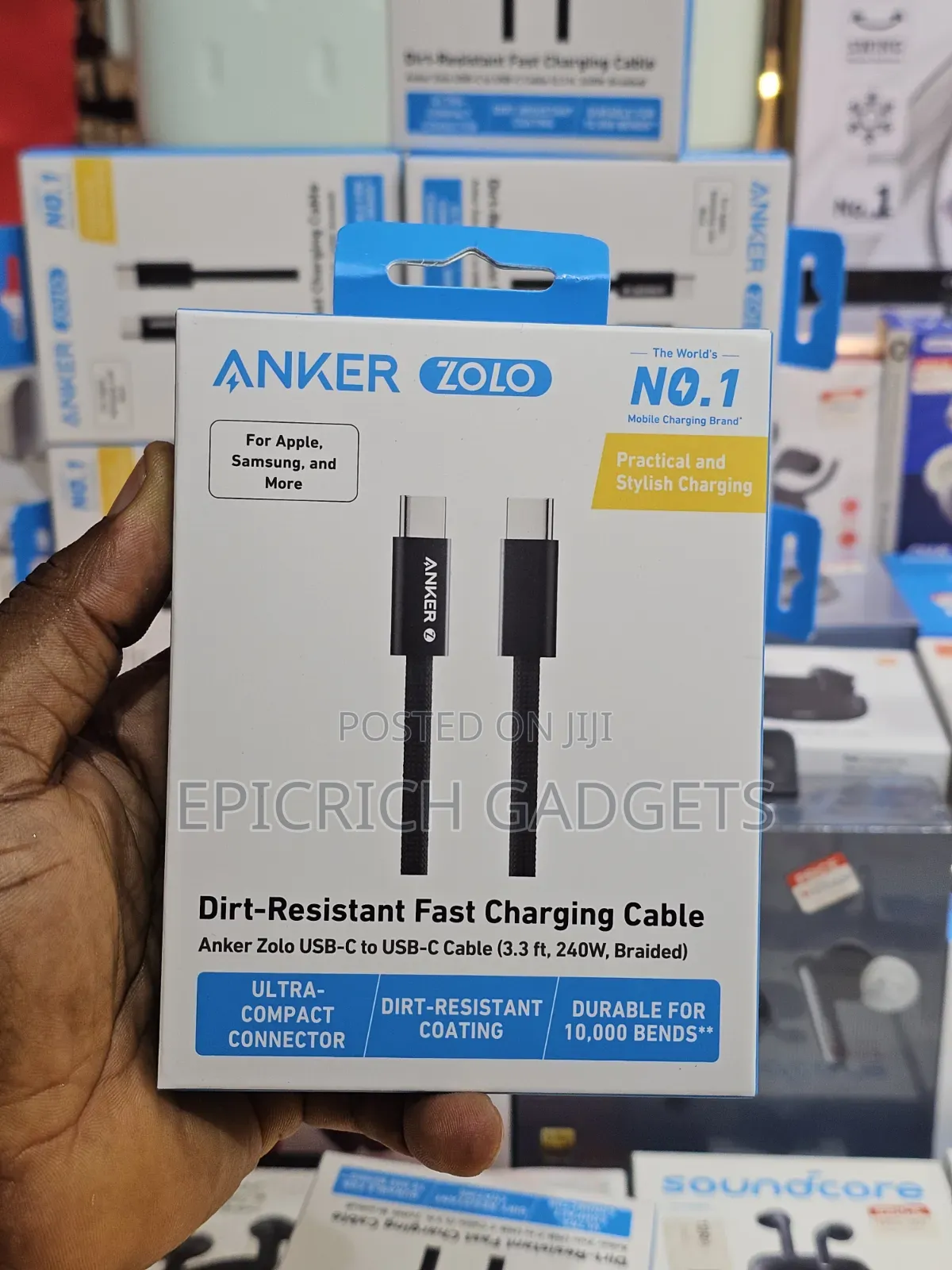 Anker Zolo 240w Usb-C to Usb-C Braided Fast Charge Cable