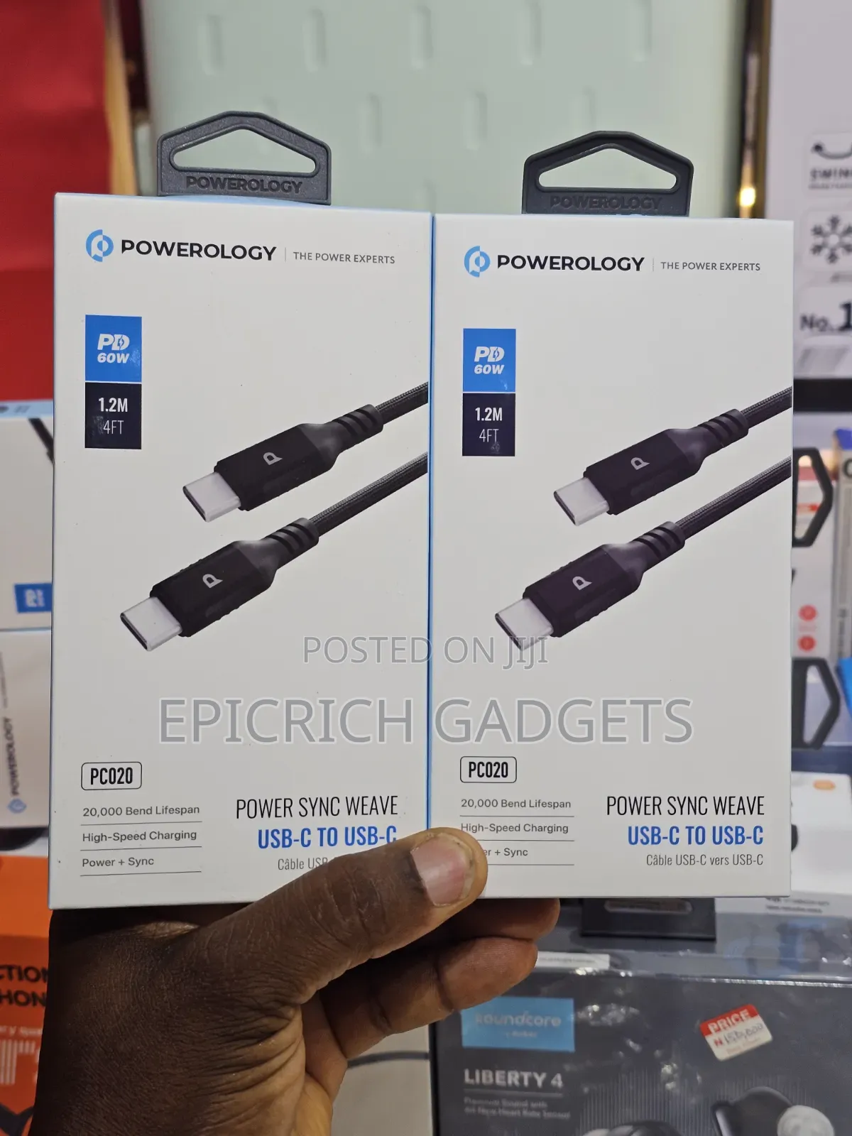 Powerology Pc020 Usb-C to Usb-C Pd 60w Fast Charge Cable 1.2m