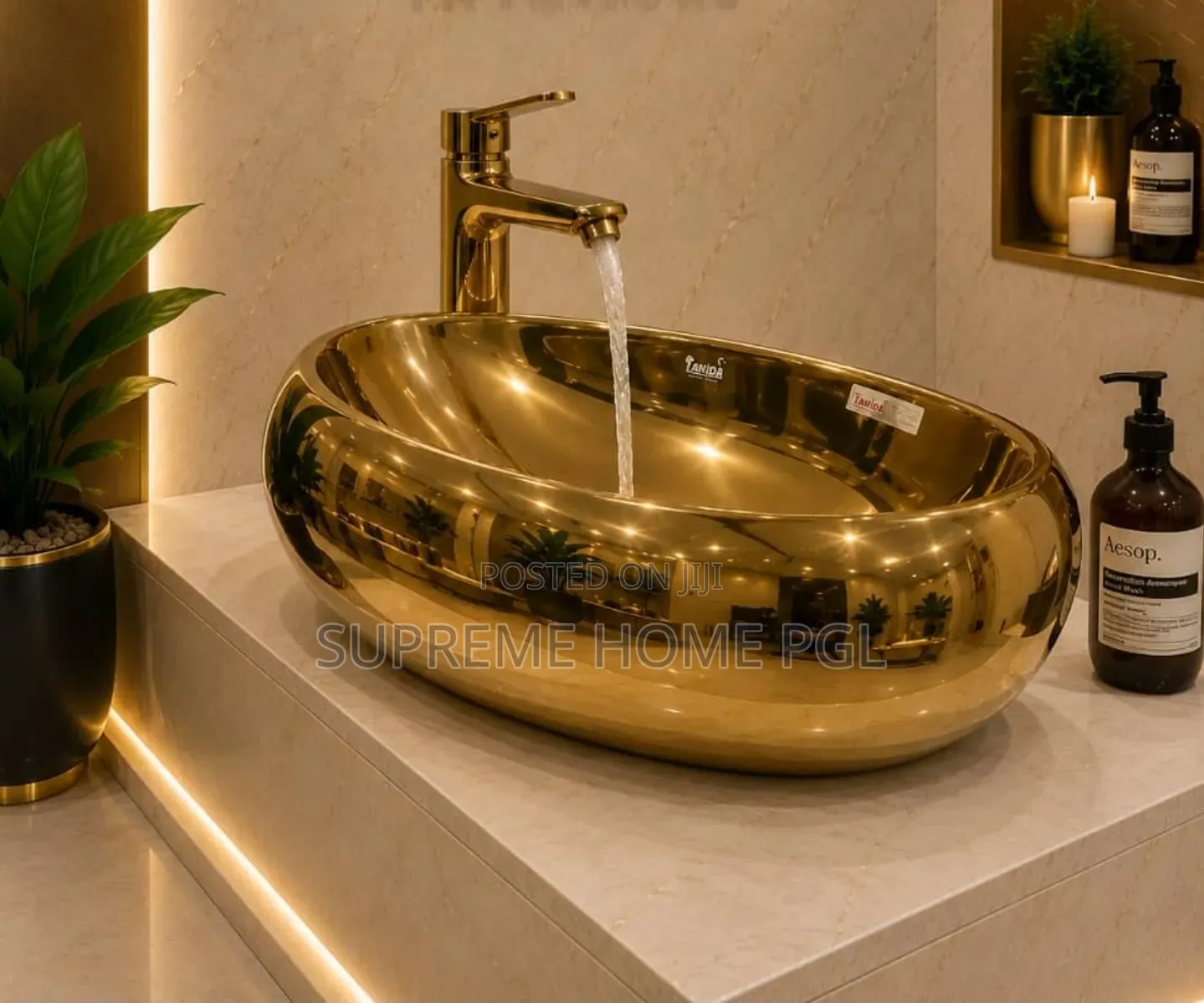High Quality Gold Vanity Basin
