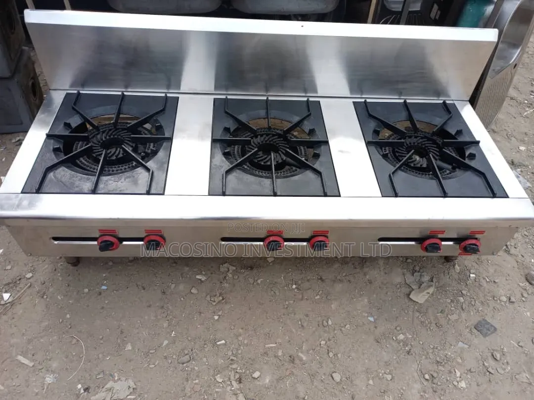 3-Burner Industrial Gas Cooking Range