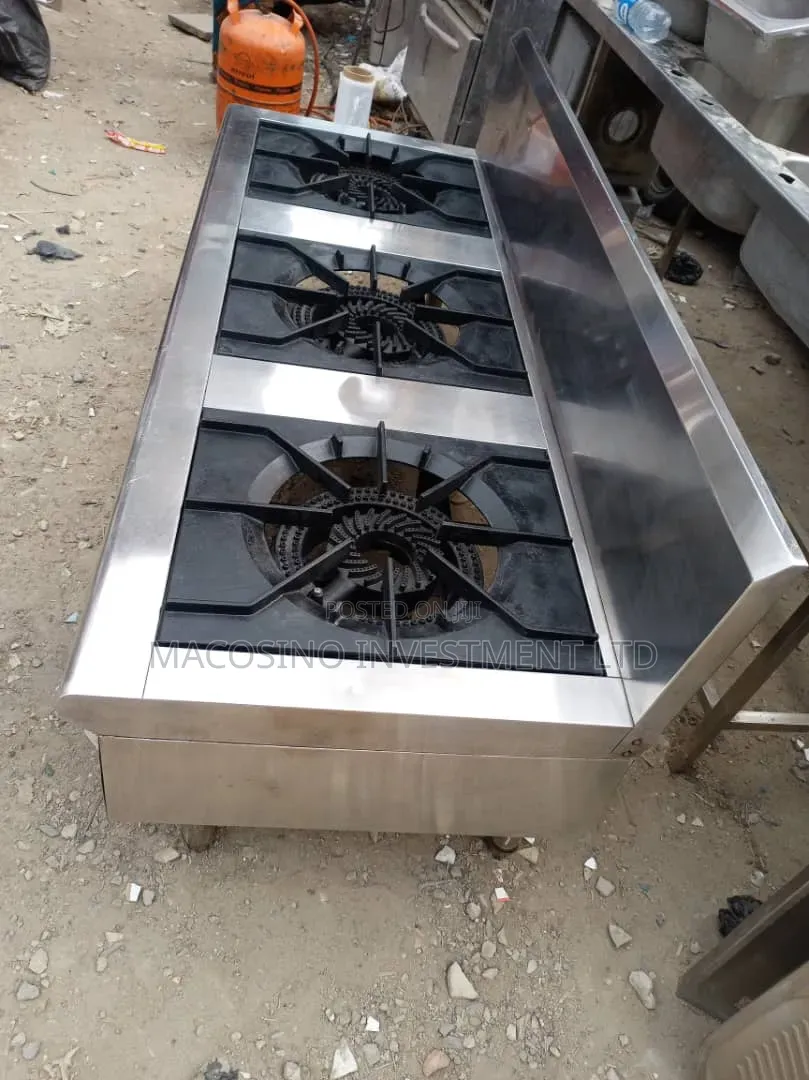 3-Burner Industrial Gas Cooking Range