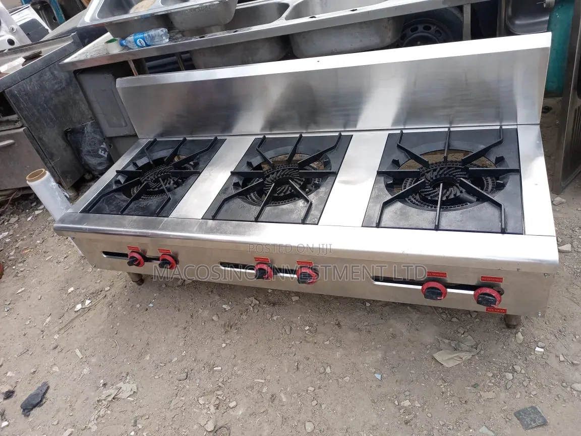 3-Burner Industrial Gas Cooking Range