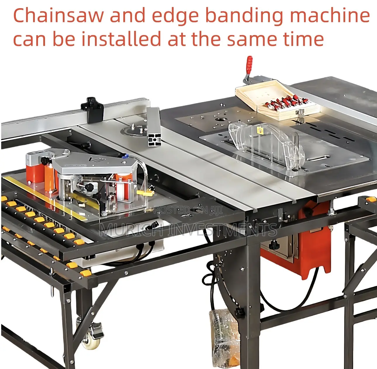5pcs Woodworking Machine Sliding Table Saw, Edge Bander Router Combo