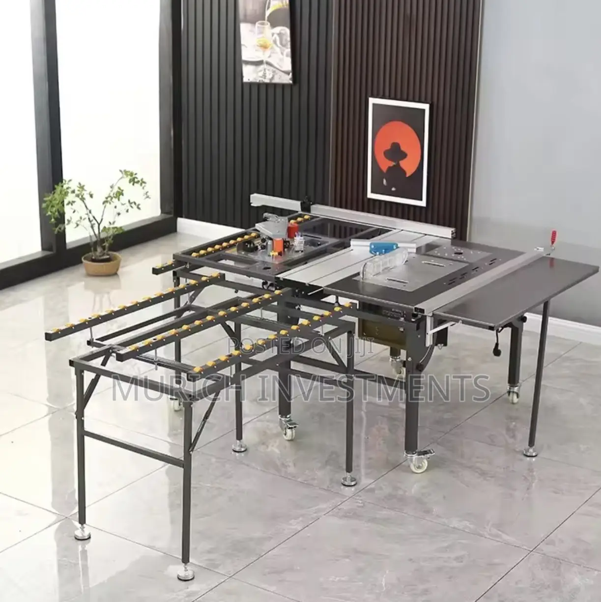 5pcs Woodworking Machine Sliding Table Saw, Edge Bander Router Combo