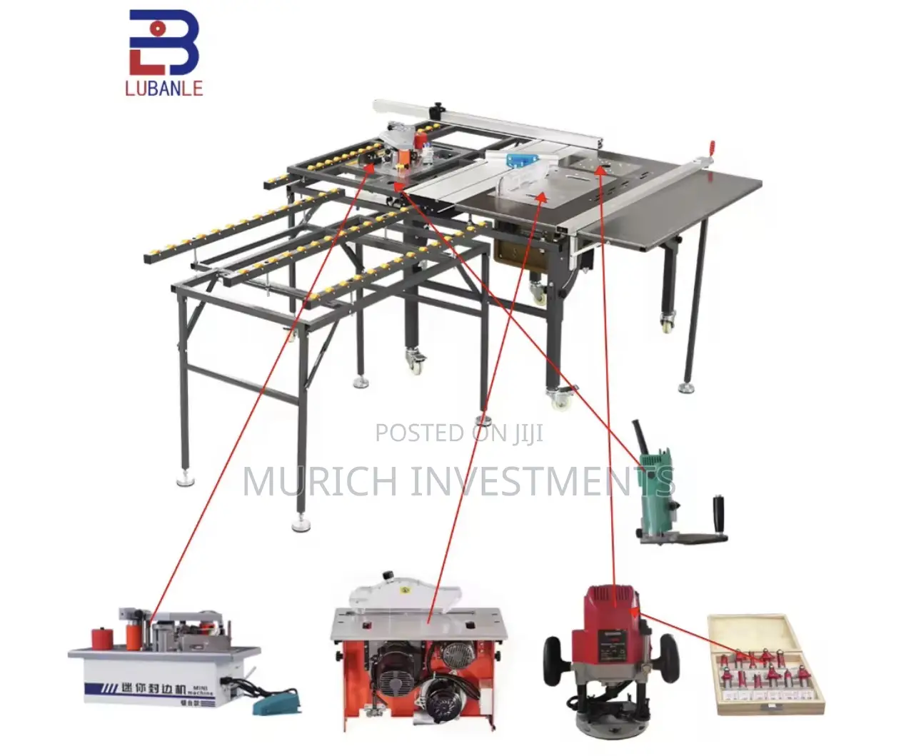 5-in-1 Sliding Table Saw With Edge Bander, Router Palm Router – 220v
