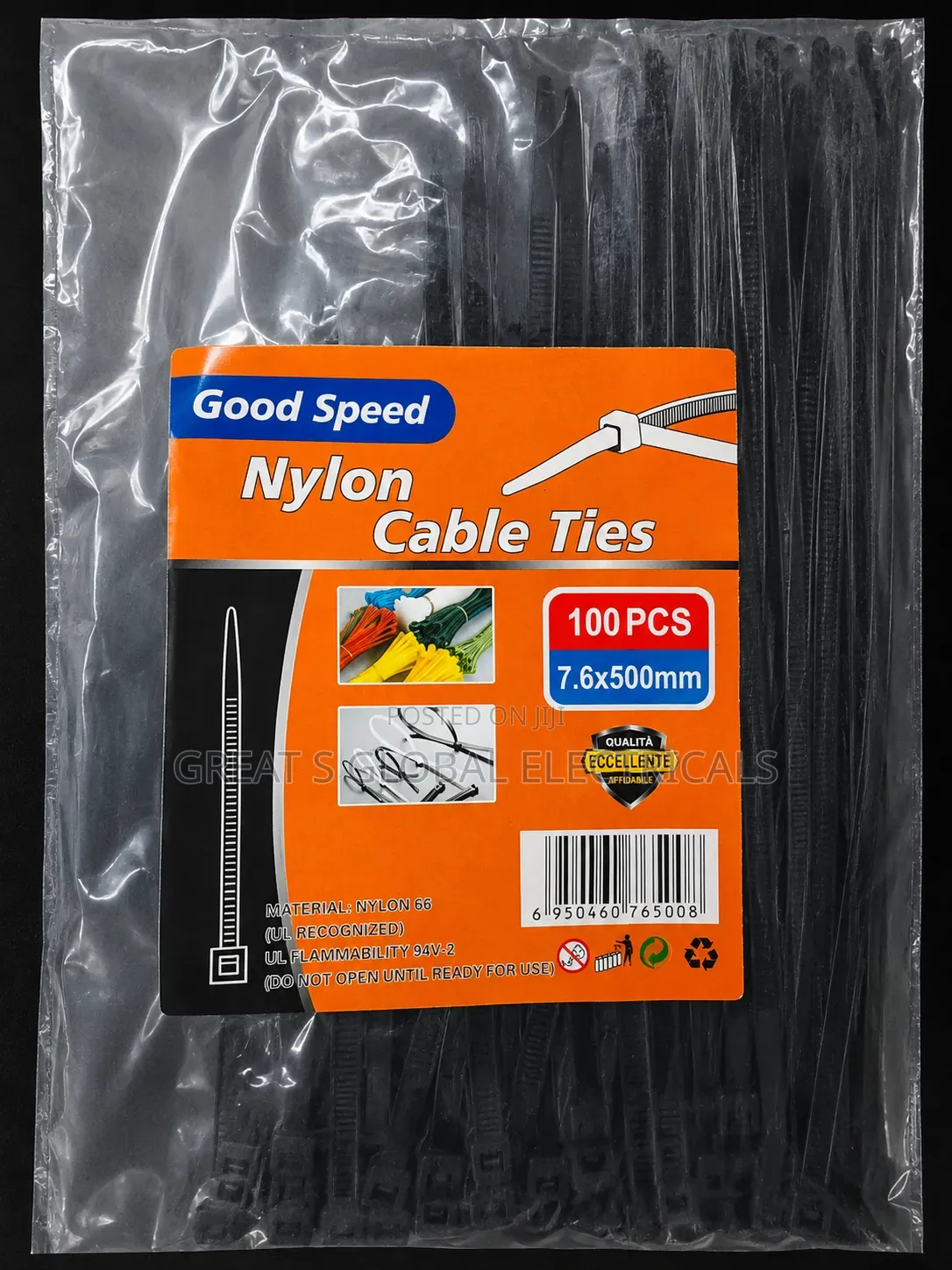 Nylon Cable Ties Good Speed (7.6mm × 500mm) – 100pcs