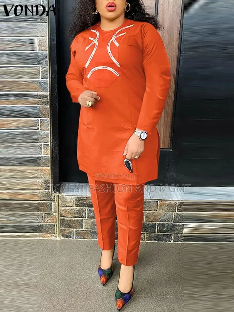 Embroidered Long Sleeve Dashiki Outfit