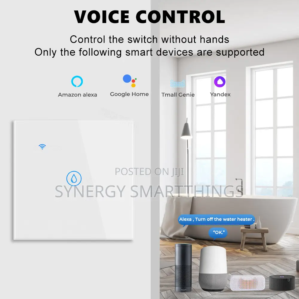 20a Wi-fi Smart Switch Tuya Alexa Google Voice Assistant White
