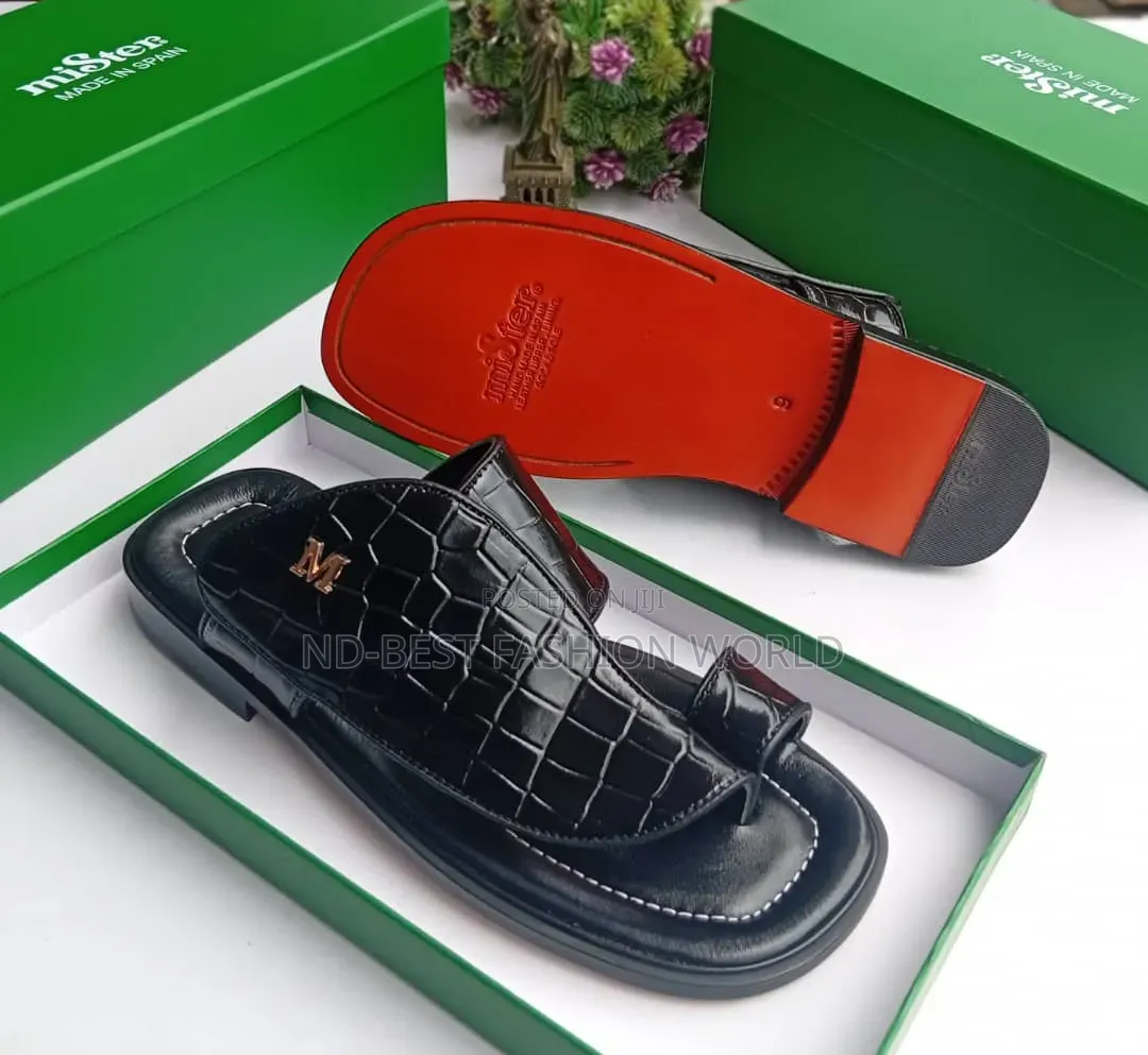 Brown Leather Mister Slippers