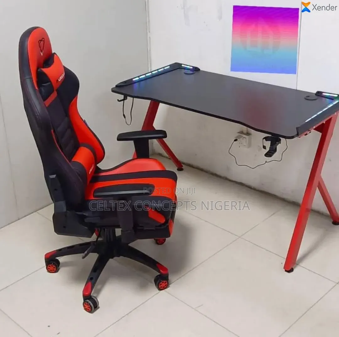 Durable Gaming Table With Gaming Chair