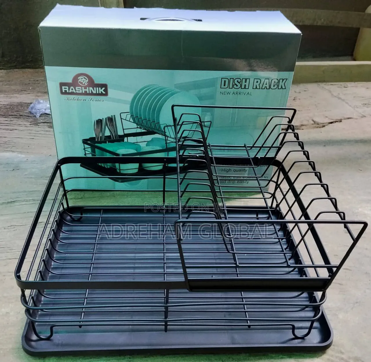 Fancy Quality Double Step Dish Rack With Cup and Spoon Holder