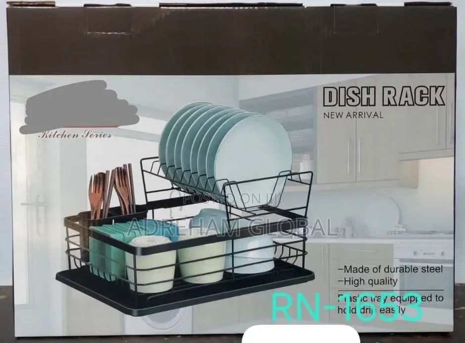 Fancy Quality Double Step Dish Rack With Cup and Spoon Holder