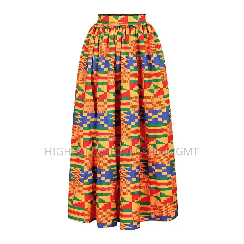 Print Lantern Sleeve Crop Top and Skirt