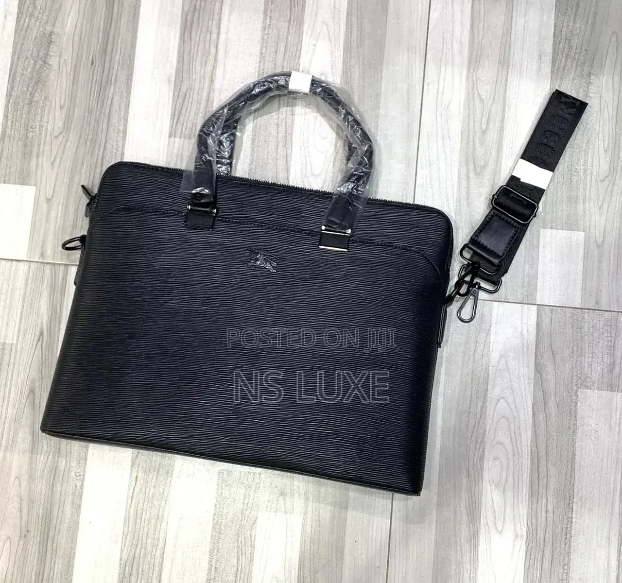Burberry Pure Quality Leather Laptop Bag 