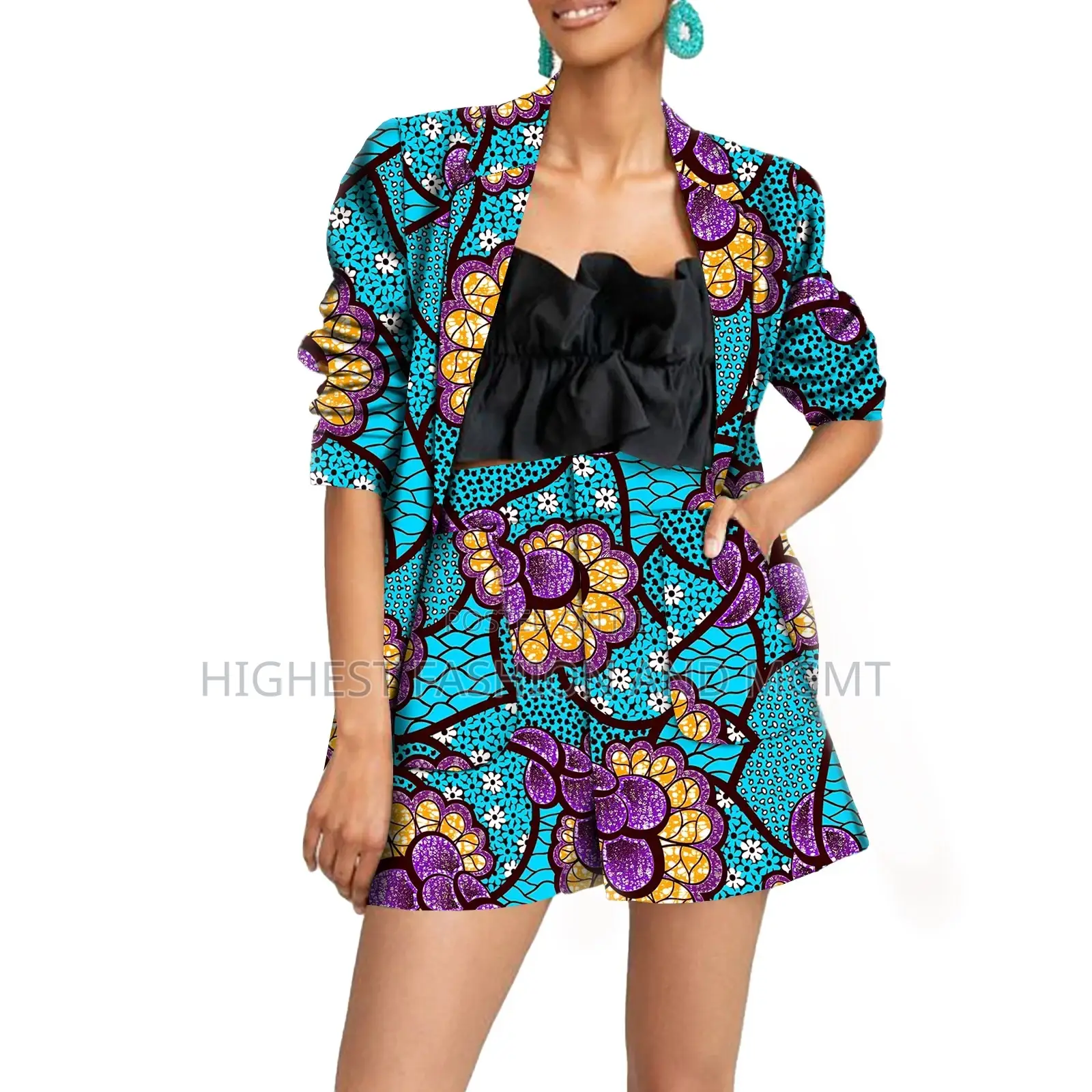 Casual Print Jacket and Short