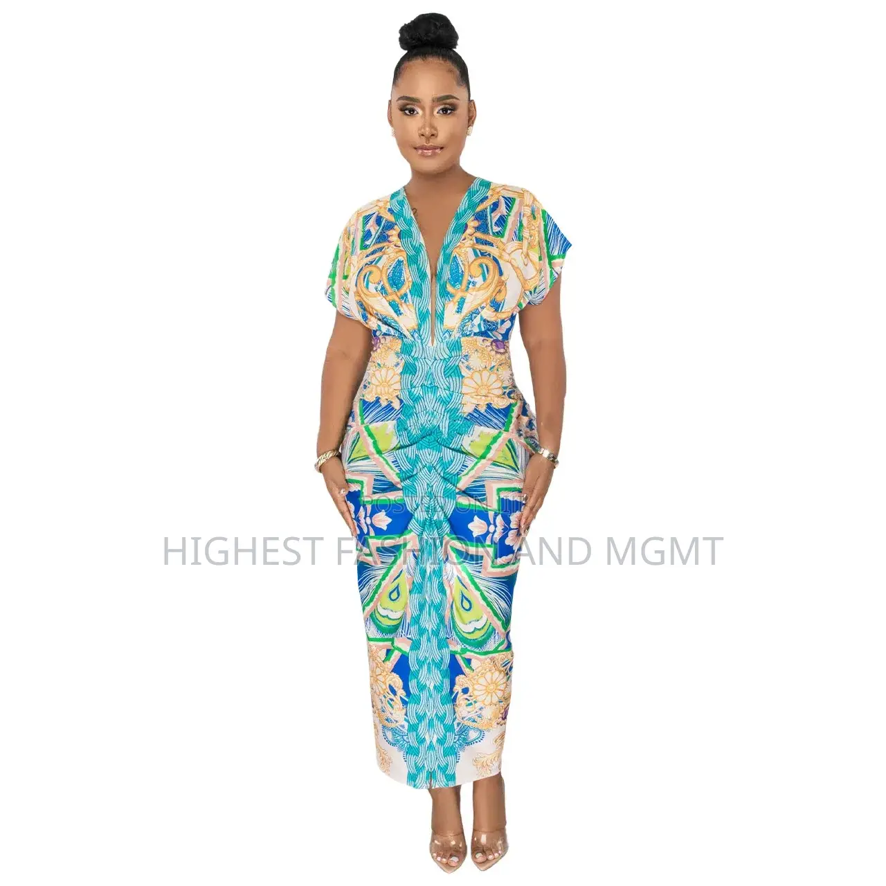 Premono Sleeve Long Dress