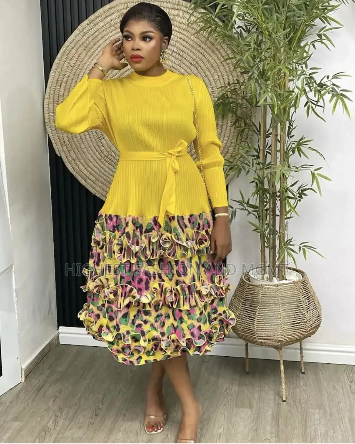 Summer Midi Striped Dense Edge Dress