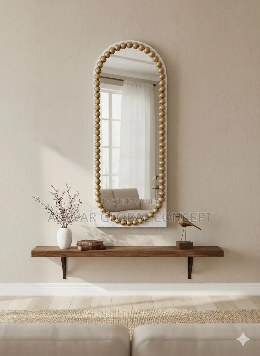 Aurelia Beaded Wall Golden Body Mirror
For Home and Office Use